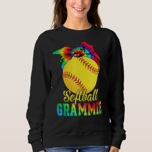 Sudadera Mujeres Softball Grammie Tie Dye Softball Madre