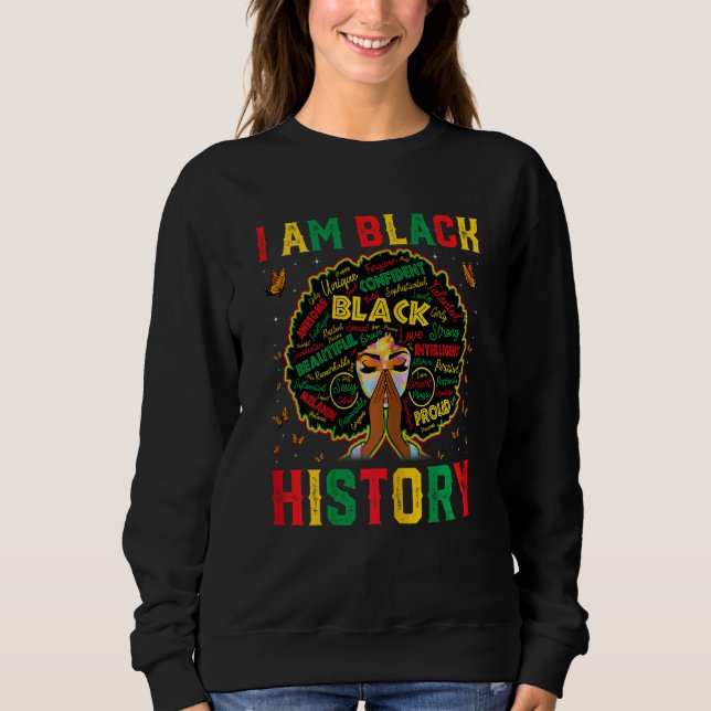 Sudadera Mujeres soy historia negra afroamericana Wo (Anverso)