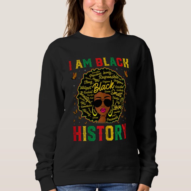Sudadera Mujeres soy historia negra afroamericana Wo (Anverso)