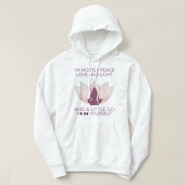 Sudadera Mujeres Soy principalmente amor por la paz, luz y  (Diseño del anverso)