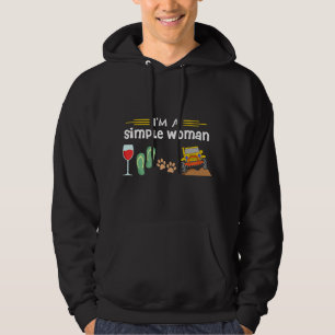 Sudadera Mujeres Soy Una Mujer Simple Vinos Chanclas Perros