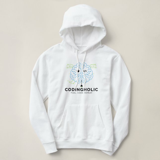 Sudadera Mujeres Tecnología Limpia Cerebro Código Gráficos  (Diseño del anverso)