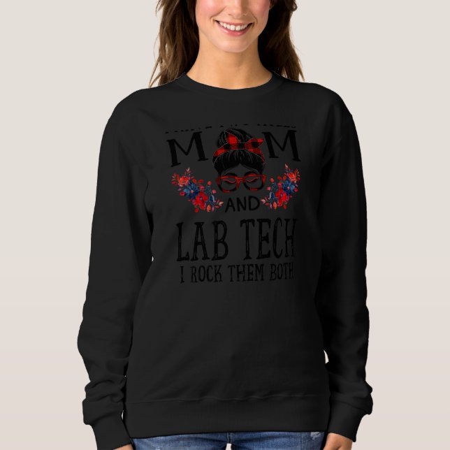 Sudadera Mujeres Tengo Dos Títulos Mamá Y Lab Tech Red Buff (Anverso)