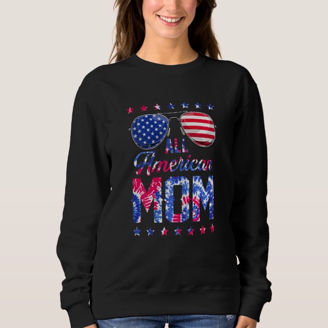Sudadera Mujeres Toda Mamá Americana 4 De Julio Mola De Tye (Anverso)