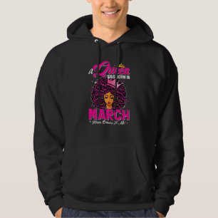 Sudadera Mujeres Una Reina Nació En Marzo Africano Negro Qu