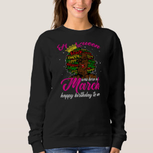 Sudadera Mujeres Una Reina Nació En Marzo Mujeres Afro Chic
