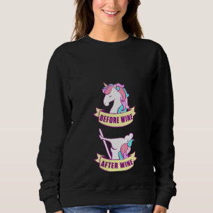 Sudadera Mujeres unicornio antes del color del caballo Fies