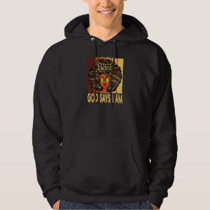 Sudadera Mujeres Vintage Melanin Afro Dios dice que soy Rei