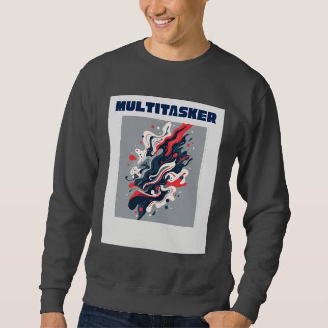 Sudadera Multitarea - Camiseta de Arte Fluido Retro Abstrac (Anverso)