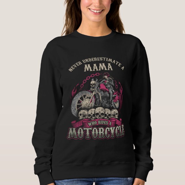 Sudadera Mum biker chick motorcycle never underestimate (Anverso)