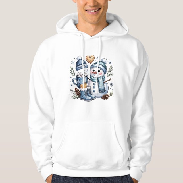 Sudadera Muñeco de nieve acogedor de invierno  (Anverso)