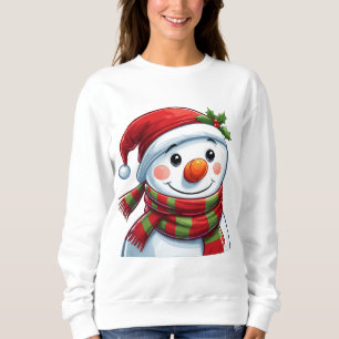Sudadera Muñeco de Nieve Alegre Con Sombrero de Santa