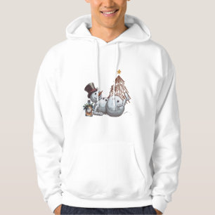 Sudadera Muñeco de nieve borracho con una botella de whisky