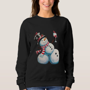 Sudadera Muñeco de Nieve con Vino Navidad Regalo Divertido