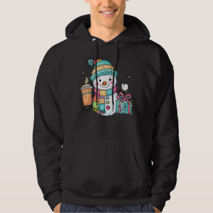 Sudadera Muñeco de nieve lindo con café y regalo - Navidad