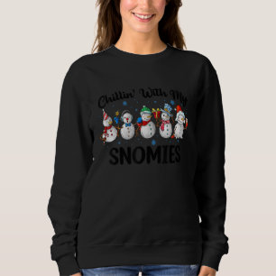 Sudadera Muñeco de nieve Navidad Relajándome Con Mis Amigos