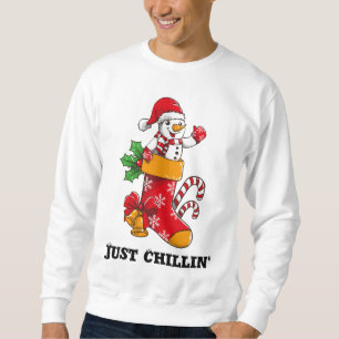 Sudadera Muñeco de nieve personalizado de Navidad relajado