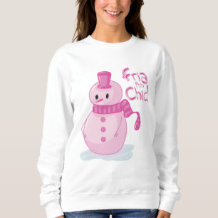 Sudadera Muñeco de nieve rosa Fría pero chic!