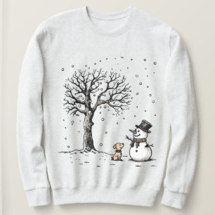 Sudadera Muñeco de nieve y perro: La amistad del invierno