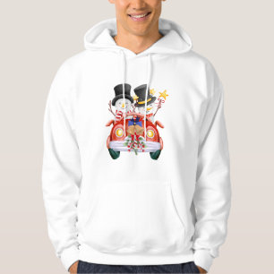 Sudadera ☃️ Muñecos de nieve lindos conduciendo un coche ro