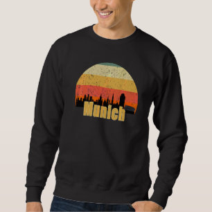 Sudadera Múnich Alemania Silueta del horizonte Atardecer Am