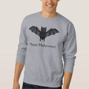 Sudadera Murciélago de dibujos animados lindo y texto Feliz