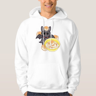 Sudadera Murciélago Kawaii Inteligente con Tazón de Tofu