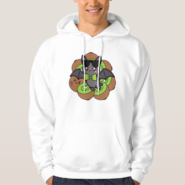 Sudadera Murciélago Kiwi Kawaii con Gafas de Sol (Anverso)