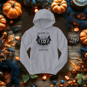 Sudadera Murciélago Volador - Halloween en Tonos de Gris Re