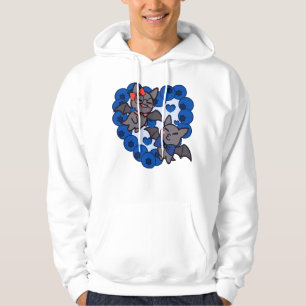 Sudadera Murciélagos Kawaii Adorables en Corazón de Arándan