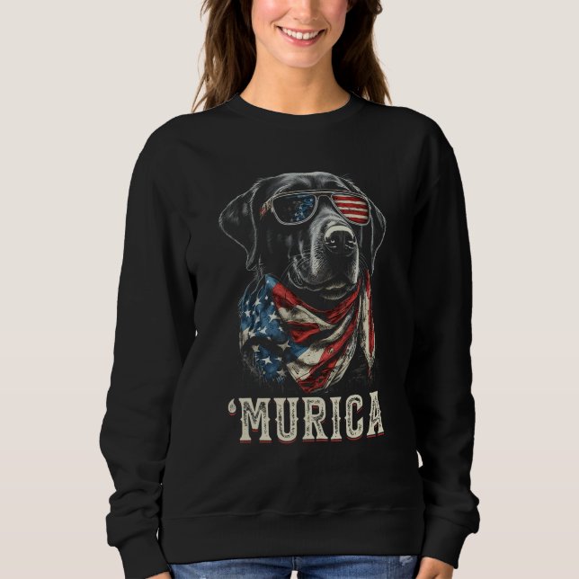 Sudadera Murica Patriotic Labrador Retriever 4th of July Do (Anverso)