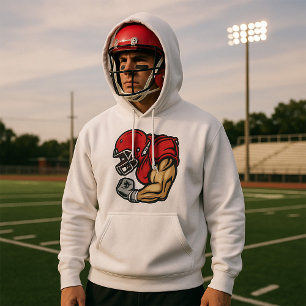 Sudadera Músculo del casco rojo del guerrero del fútbol dur