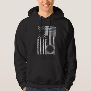 Sudadera Musculoso coche americano con pistón de la bandera