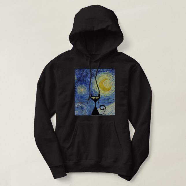 Sudadera Museo Nocturno De La Noche Del Gato Negro Van Gogh (Diseño del anverso)