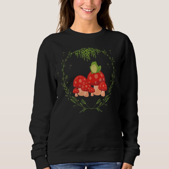 Sudadera Mushrooms Frog Naturecore Forestcore (Anverso)