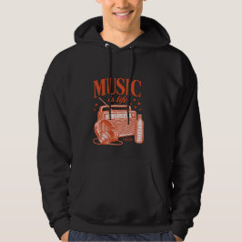 Sudadera Music Is Life Vintage Design