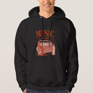 Sudadera Music Is Life Vintage Design