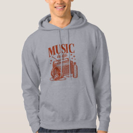 Sudadera Music Is Life Vintage Design