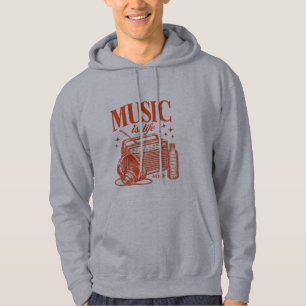 Sudadera Music Is Life Vintage Design