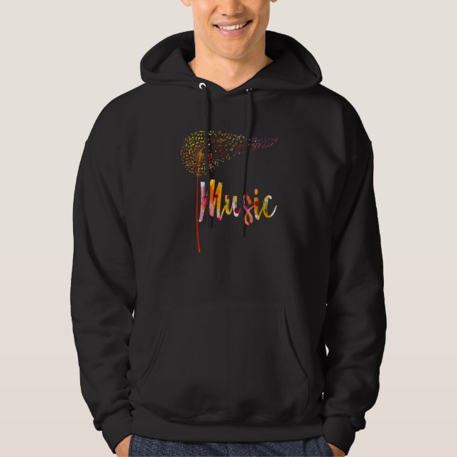 Sudadera Music Notes Dandelion Flower For Men Women (Anverso)