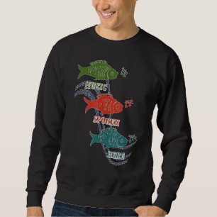 Sudadera Music Spoken Here Fish Musical Notes