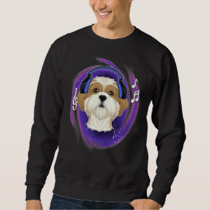 Sudadera Música Con Auriculares Dj I Shih Tzu
