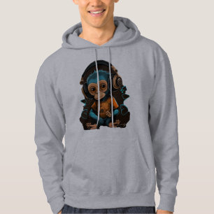 Sudadera Música Cute Monkey Escuchando, Música Mono Inmerso