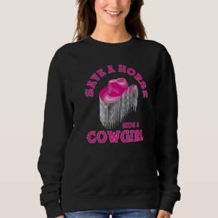 Sudadera Música de campo de vaca sureña de estética rosa cú