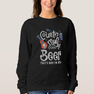 Sudadera Música de campo y cerveza por eso estoy aquí, homb