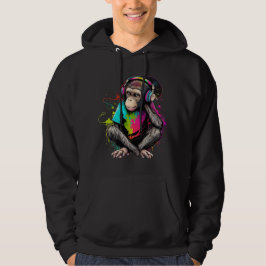 Sudadera Música de escucha de monos, música obsesionada con