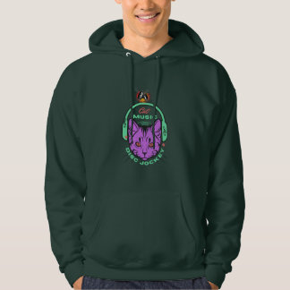 Sudadera Música de gato morado con auriculares