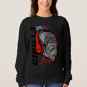 Sudadera Música de Girilla Enojada Disfruta Golpes Mono Grá