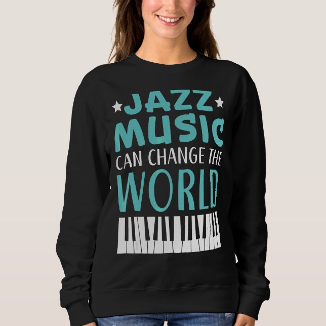 Sudadera Música de jazz, instrumentos musicales género musi (Anverso)