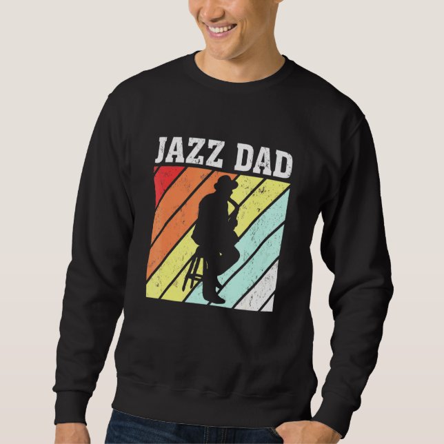 Sudadera Música de jazz saxofónica retro vintage (Anverso)